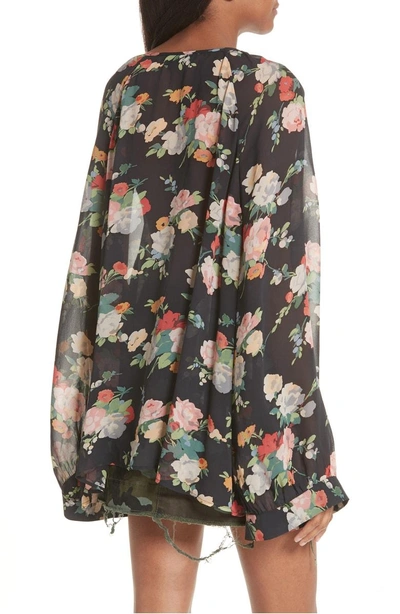 Shop Nili Lotan Acadia Print Silk Blouse In Floral Print