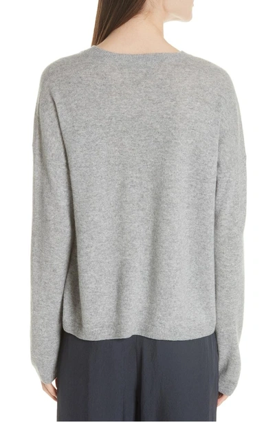 Shop Vince Cashmere Boxy Sweater In Heather Steel