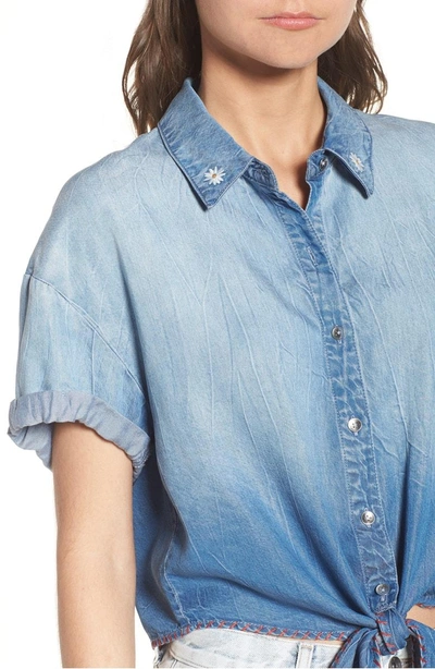 Shop Splendid X Margherita Roma Indigo Shirt In Cielo Wash