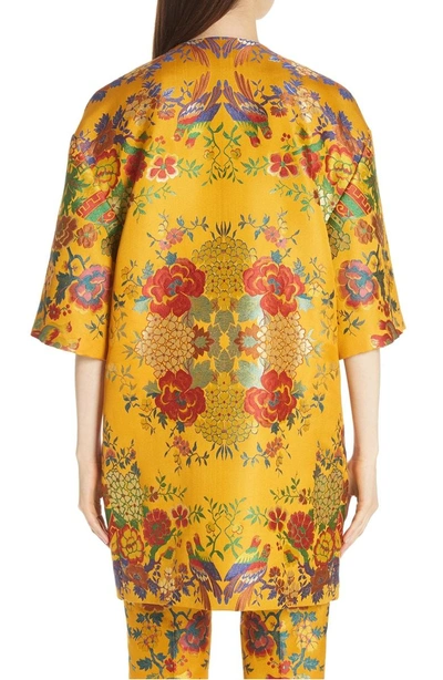 Shop Etro Floral Jacquard Topper In Yellow Print