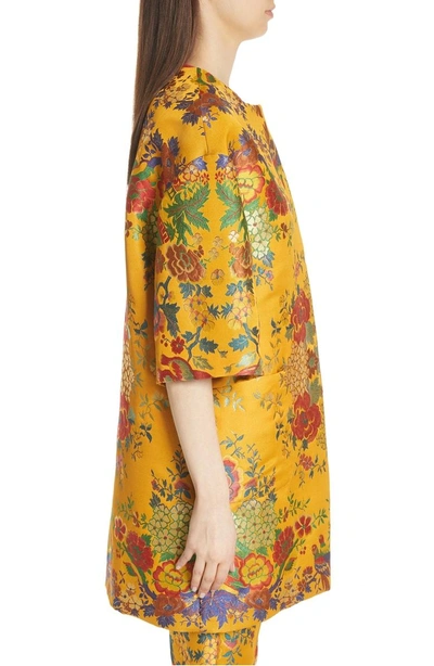 Shop Etro Floral Jacquard Topper In Yellow Print