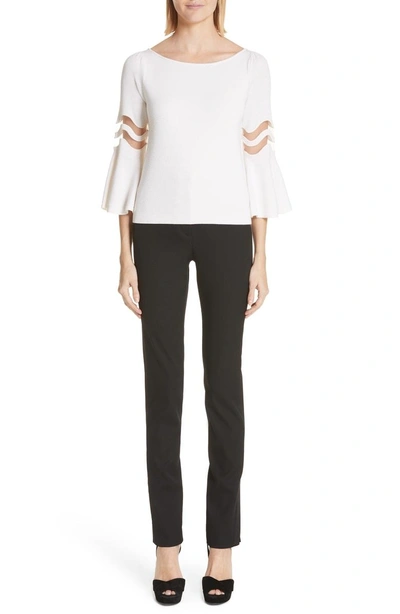 Shop Oscar De La Renta Slim Cigarette Pants In Black