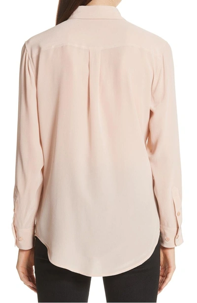 Shop Equipment 'slim Signature' Silk Shirt In French Nude
