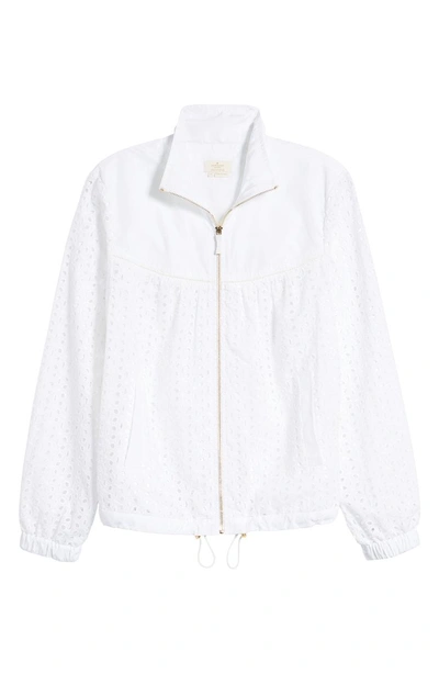 Shop Kate Spade Eyelet Jacket In Fresh White