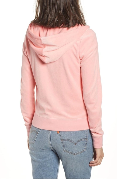 Shop Juicy Couture Robertson Velour Hoodie In Sorbet Pink