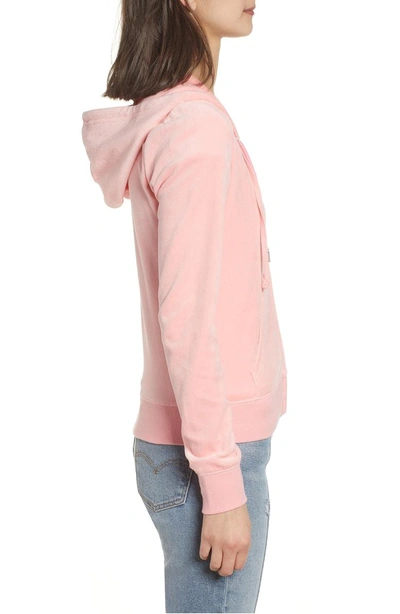 Shop Juicy Couture Robertson Velour Hoodie In Sorbet Pink