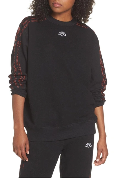 Shop Adidas Originals By Alexander Wang Sweatshirt In Black/ Core Red