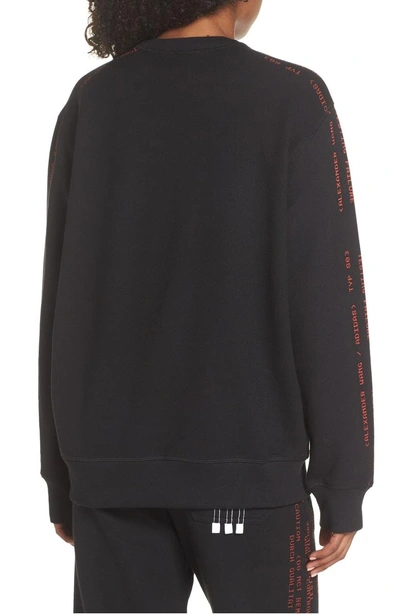 Shop Adidas Originals By Alexander Wang Sweatshirt In Black/ Core Red