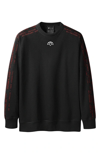 Shop Adidas Originals By Alexander Wang Sweatshirt In Black/ Core Red