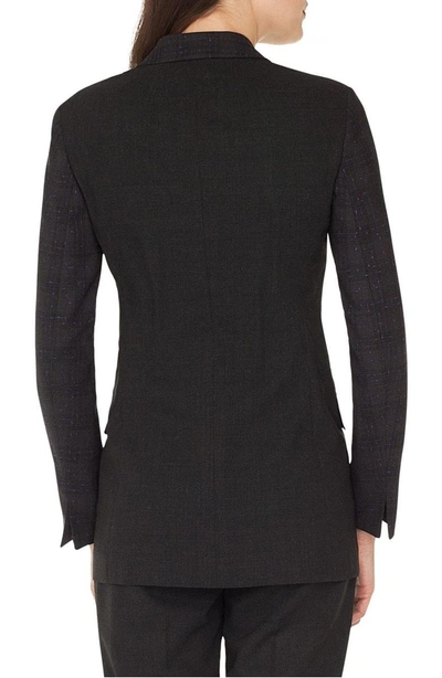 Shop Akris Speckled Wool Tweed Blazer In Charcoal