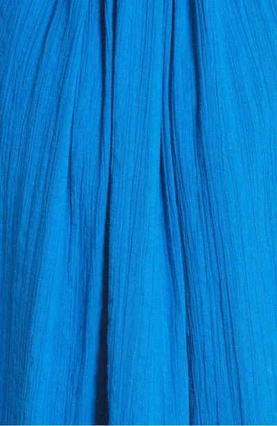 Shop Ulla Johnson Filia Embroidered Midi Dress In Cobalt