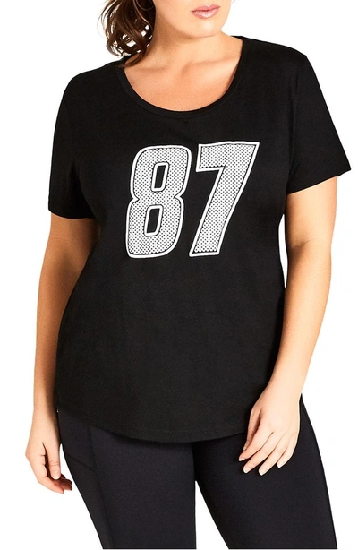 Shop City Chic 87 Tee In Black