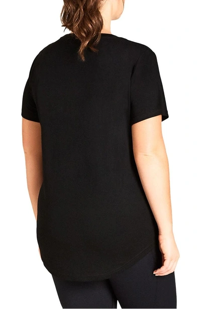 Shop City Chic 87 Tee In Black