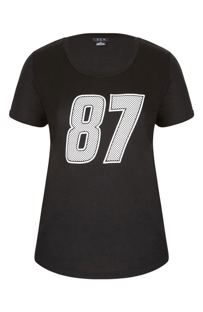 Shop City Chic 87 Tee In Black