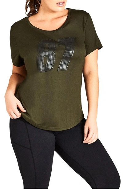 Shop City Chic 87 Tee In Khaki