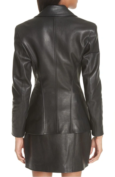 Shop Alexander Wang Zip Front Leather Blazer In Black