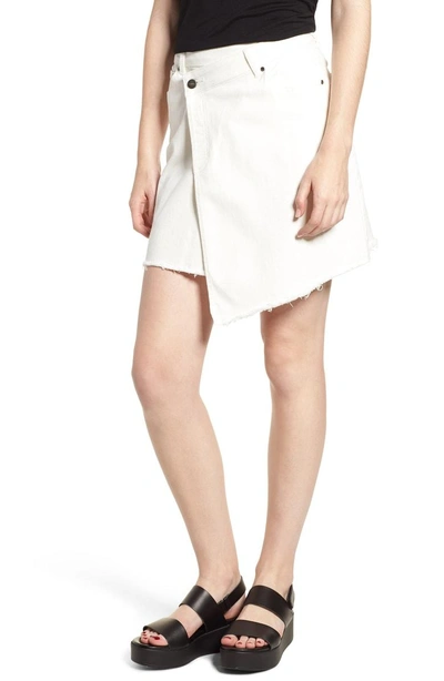Shop Evidnt Asymmetrical Denim Skirt In White