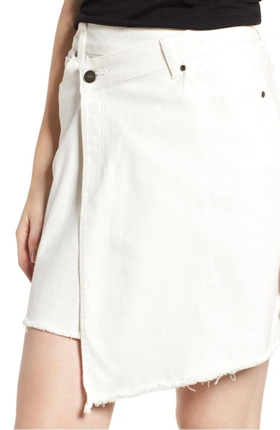 Shop Evidnt Asymmetrical Denim Skirt In White