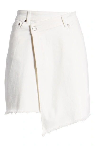 Shop Evidnt Asymmetrical Denim Skirt In White