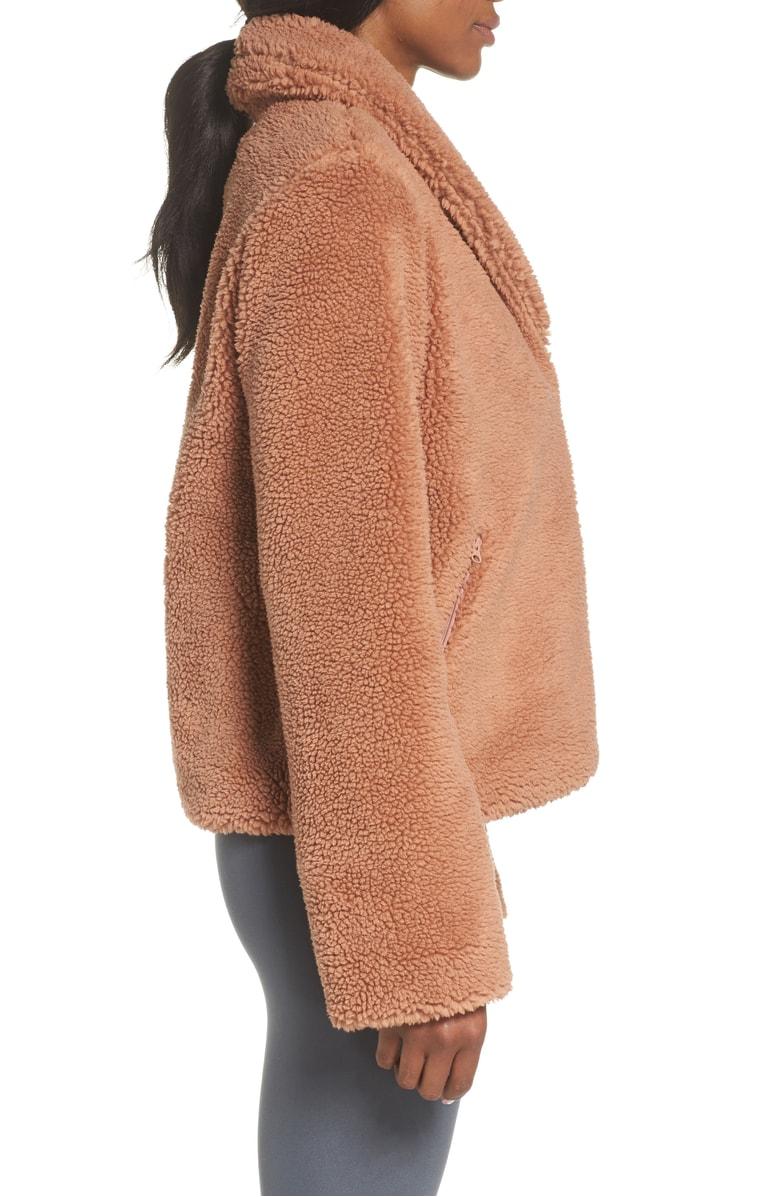Alo Yoga Cozy Up Faux Fur Crop Jacket In Rosewater | ModeSens