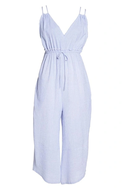 Shop Muche Et Muchette Florentina Jumpsuit Cover-up In Blue/ White