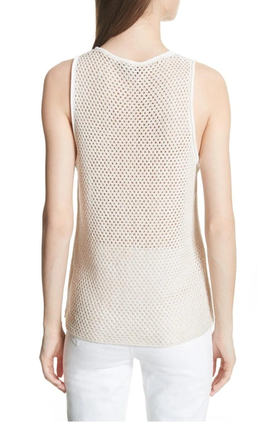 Shop Theory New Harbor Linen Blend Mesh Tank In Ivory
