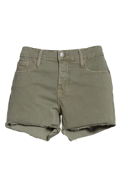 Shop Frame Le Cutoff Denim Shorts In Platoon