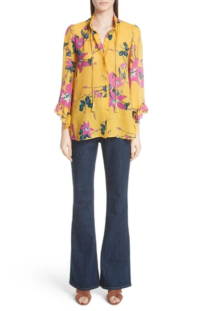 Shop Etro Paisley Embroidered Flare Jeans In Blue