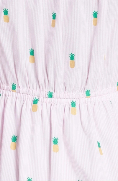 Shop Kate Spade Pineapple Off The Shoulder Cotton Dress In Light Surf Pink/ Fresh White