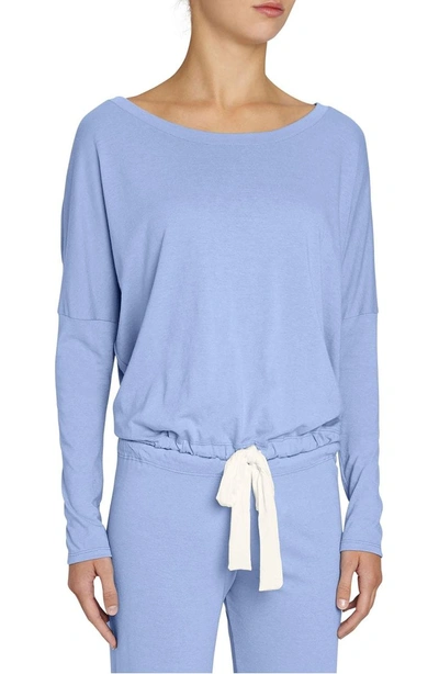 Shop Eberjey Heather Knit Slouchy Tee In Chambray