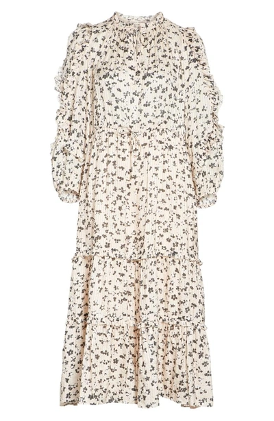 Shop Ulla Johnson Fantine Floral Cotton & Silk Dress In Blush