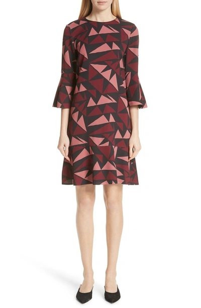 Shop Lafayette 148 Billie Bell Sleeve Dress In Ink Multi