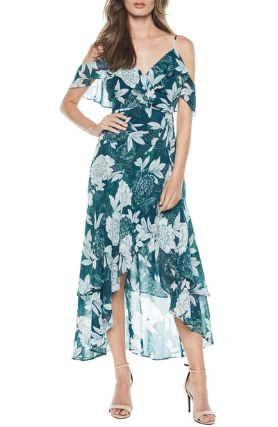 Shop Bardot Garden Party Floral Cold Shoulder Maxi Dress In Statement Floral