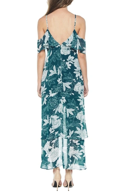 Shop Bardot Garden Party Floral Cold Shoulder Maxi Dress In Statement Floral