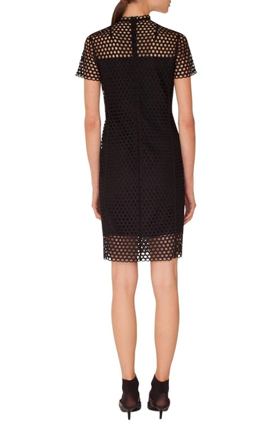 Shop Akris Punto Crochet Shift Dress In Black