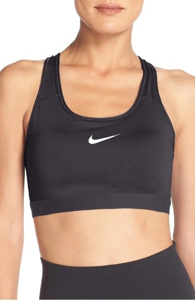 Shop Nike 'pro Classic' Dri-fit Padded Sports Bra In Black/ Black/ White