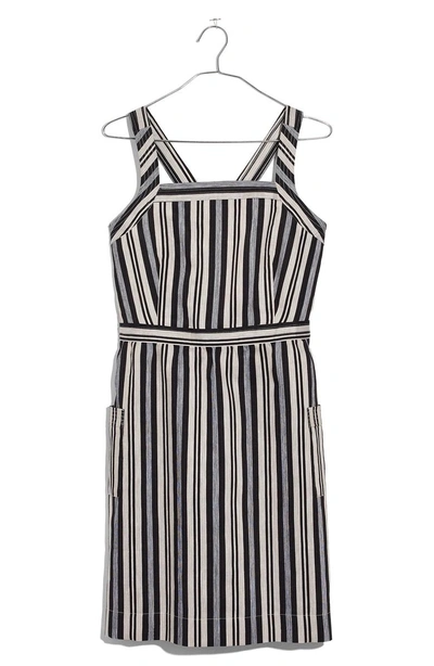 Shop Madewell Apron Button Back Minidress In Stone