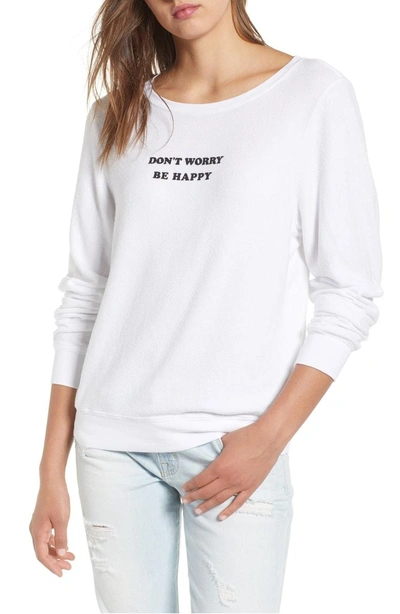 Shop Wildfox Be Happy Sweatshirt In Clean White