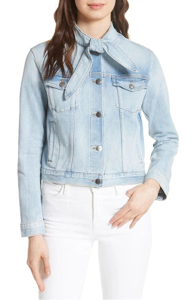 Shop Frame Le Tie Neck Denim Jacket In Littleton