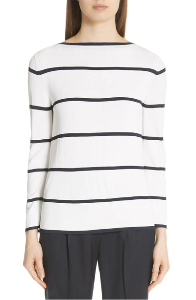 Shop Max Mara Comma Stripe Sweater In Ivory