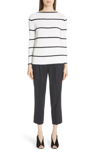 Shop Max Mara Comma Stripe Sweater In Ivory