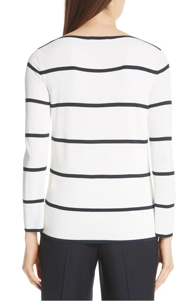 Shop Max Mara Comma Stripe Sweater In Ivory