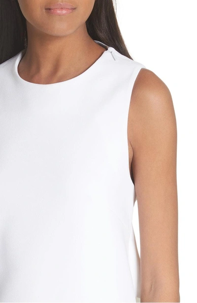 Shop Tibi Back Cutout Sleeveless Crepe Dress In White