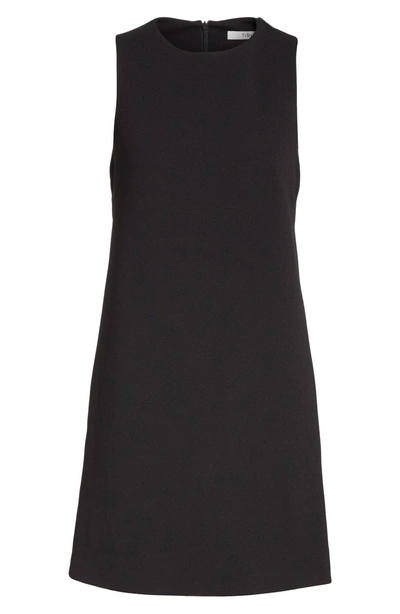 Shop Tibi Back Cutout Sleeveless Crepe Dress In Black