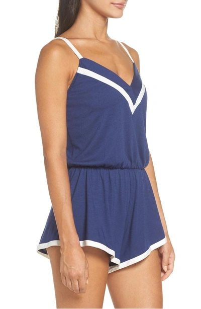 Shop Cosabella Amore Romper In Marine Blue Moon/ Ivory