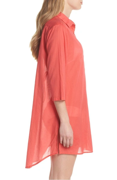 Shop Echo Solid Cover-up Dress In Hibiscus