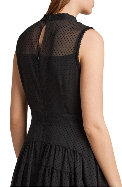 Shop Allsaints Myra Dot Pintuck Dress In Black