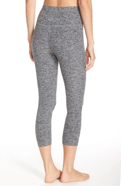 Shop Beyond Yoga High Waist Capris In Grey/ Black Space Dye