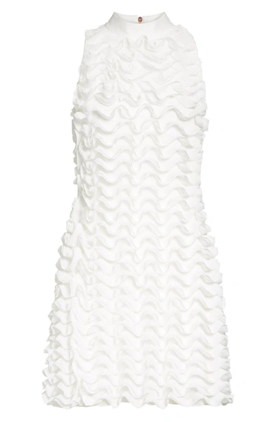Shop Ted Baker Ruffled Tunic Dress In White