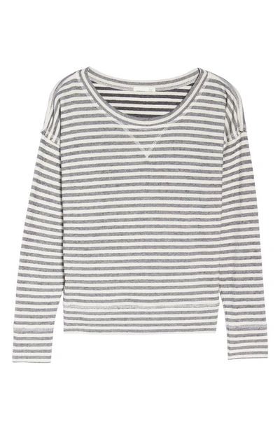 Shop Skin Charlie Stripe Sweatshirt In Ivory/ Navy Stripe